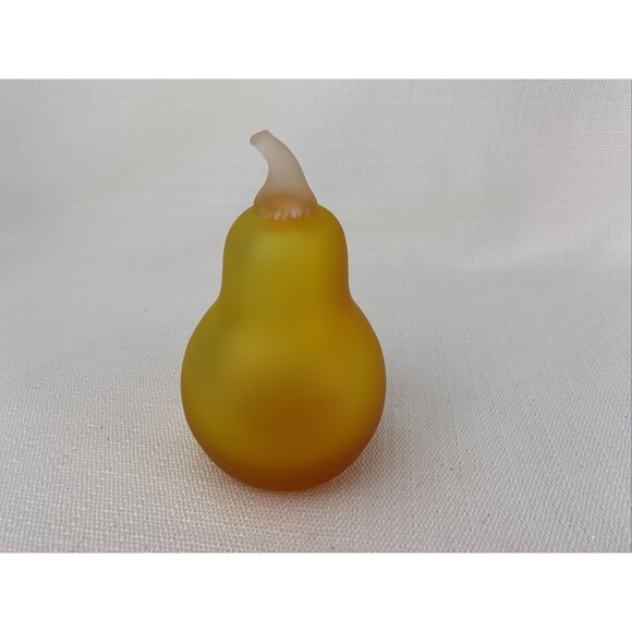 Pilgrim Glass Pear Paperweight Handblown Golden Amberina Vintage - Small Damage - Picture 6 of 11